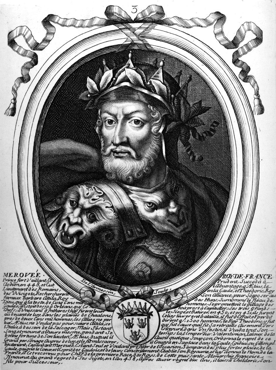 Portræt af Merovech (d.456) Konge af Salian Franks, fra 
