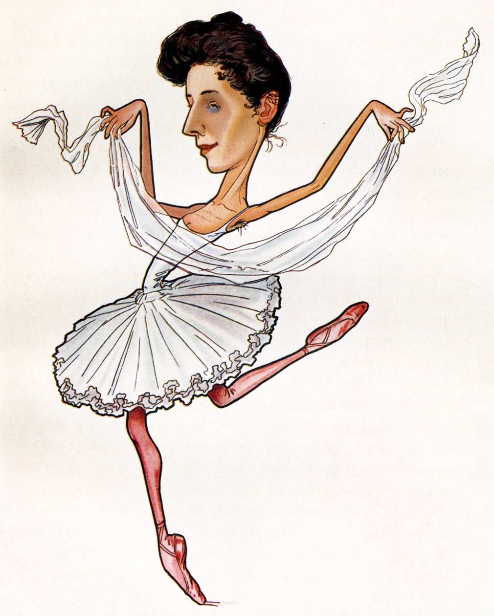 Anna Pavlova karikatur af af Nicolas Legat