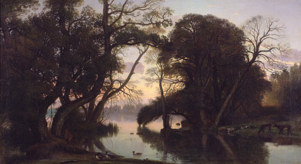 En efterårsaften, 1852 af Nicolas Louis Cabat