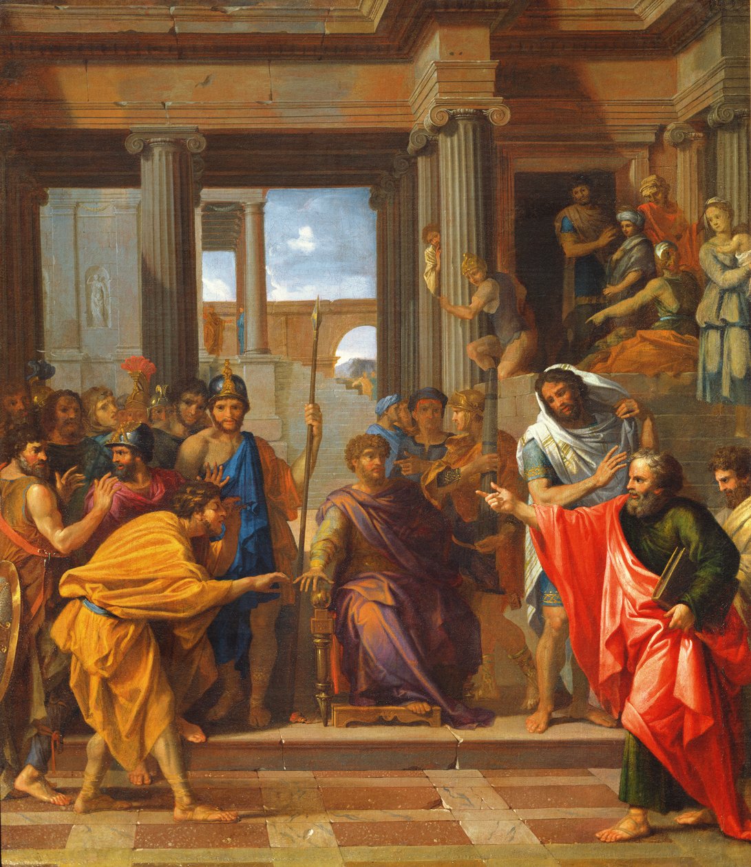 En forberedende undersøgelse, der skildrer Sankt Pauls mirakel, Elymas forblænding af Nicolas Pierre Loir