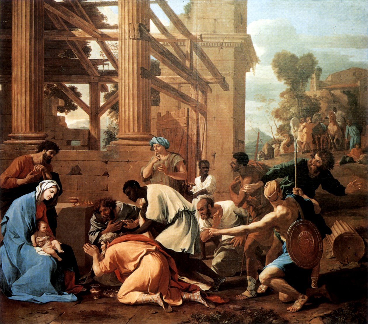 Tilbedelsen af ​​magi af Nicolas Poussin