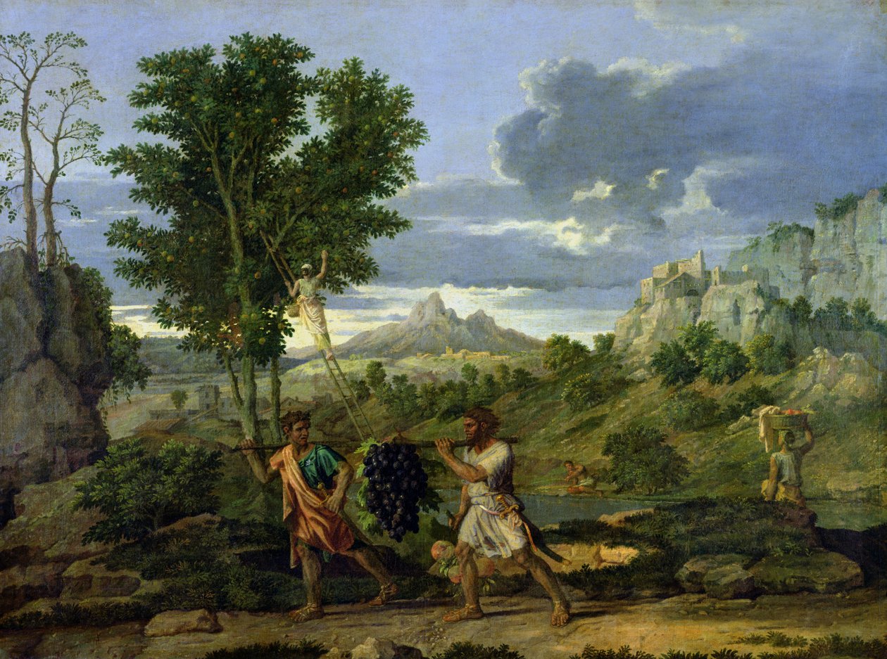 Efteråret eller drueklasen, der blev taget fra det forjættede land, 1660-64 af Nicolas Poussin