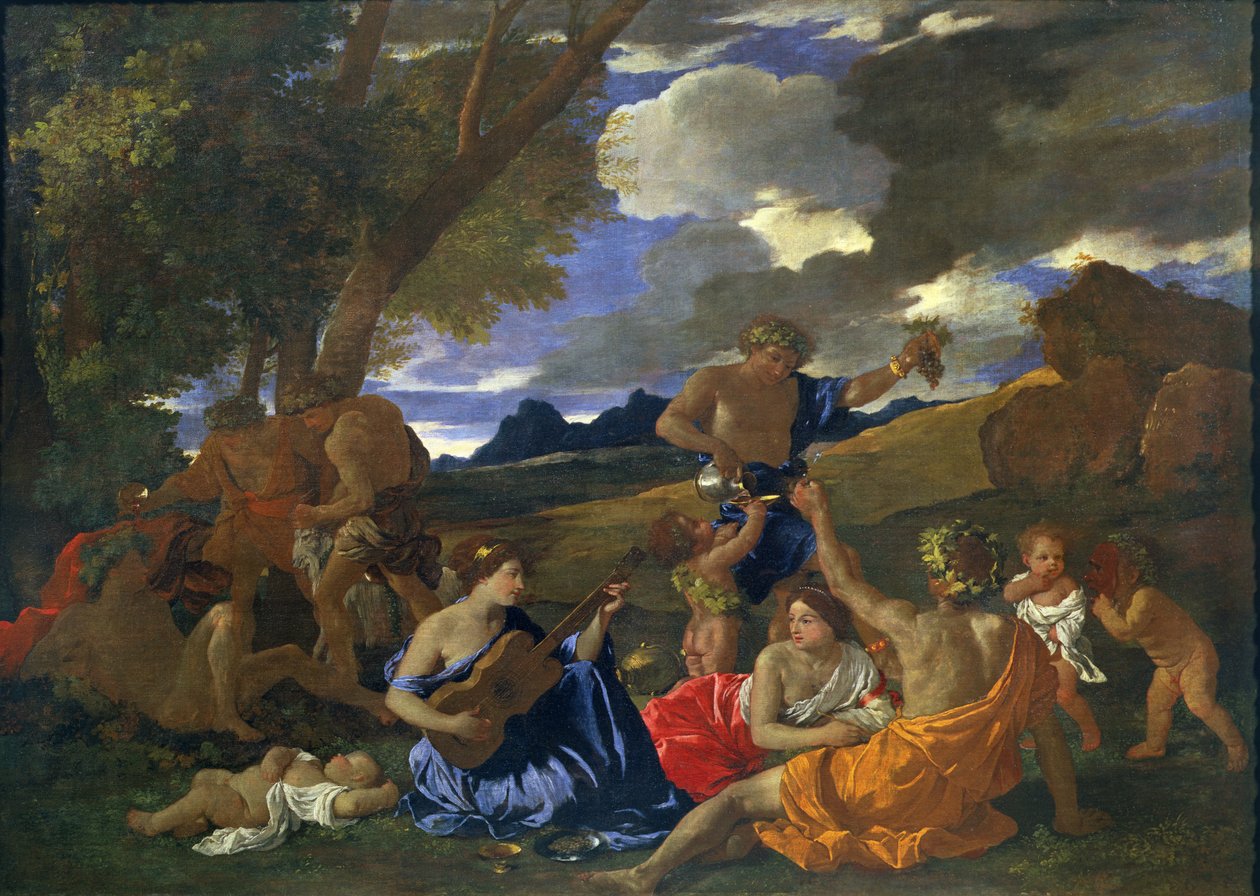Bacchanalsk scene af Nicolas Poussin