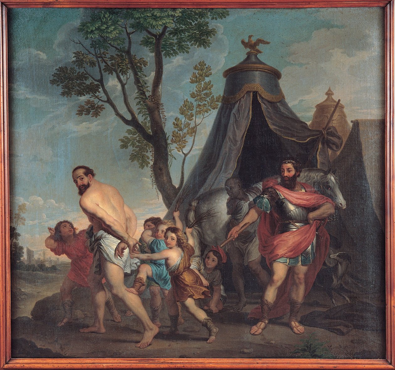 Camillus og skolemesteren i Falerii af Nicolas Poussin