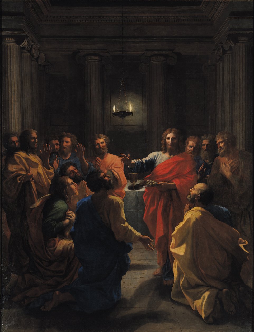 Kristus indstifter eukaristien eller den sidste nadver, 1640 af Nicolas Poussin