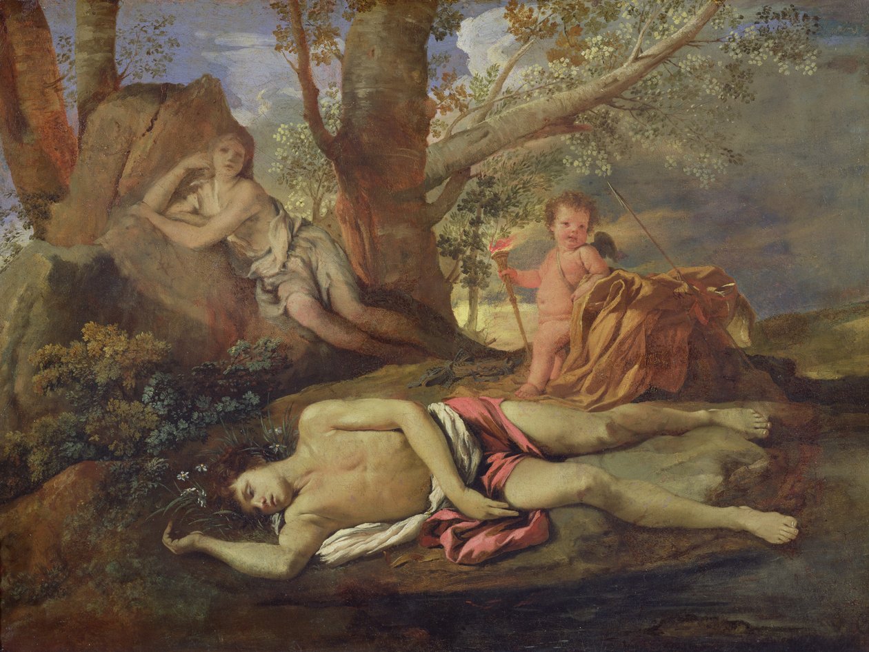 Ekko og Narcissus af Nicolas Poussin