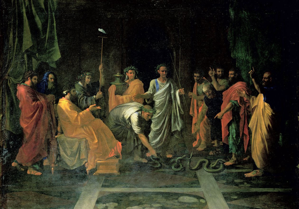 Moses og den skamløse slange af Nicolas Poussin