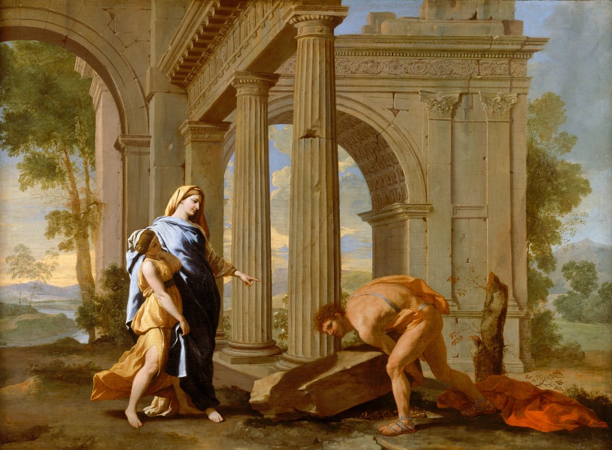 Theseus finder sin fars sværd af Nicolas Poussin