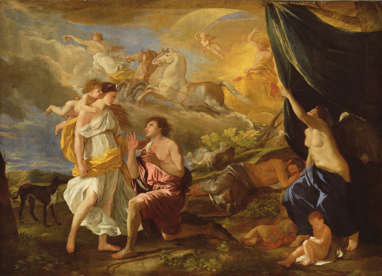 Selene og Endymion, ca. 1630 af Nicolas Poussin