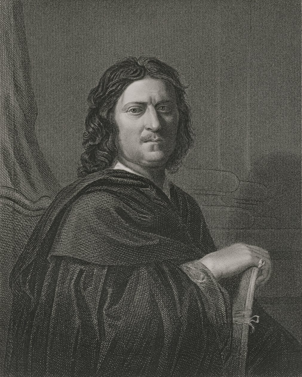 Selvportræt, graveret af James Posselwhite (1798-1884) udgivet af William Mackenzie af Nicolas Poussin