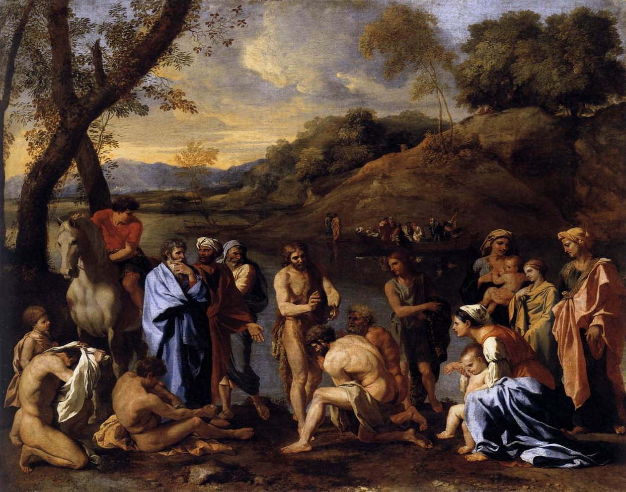 Johannes Døberen døber folket af Nicolas Poussin