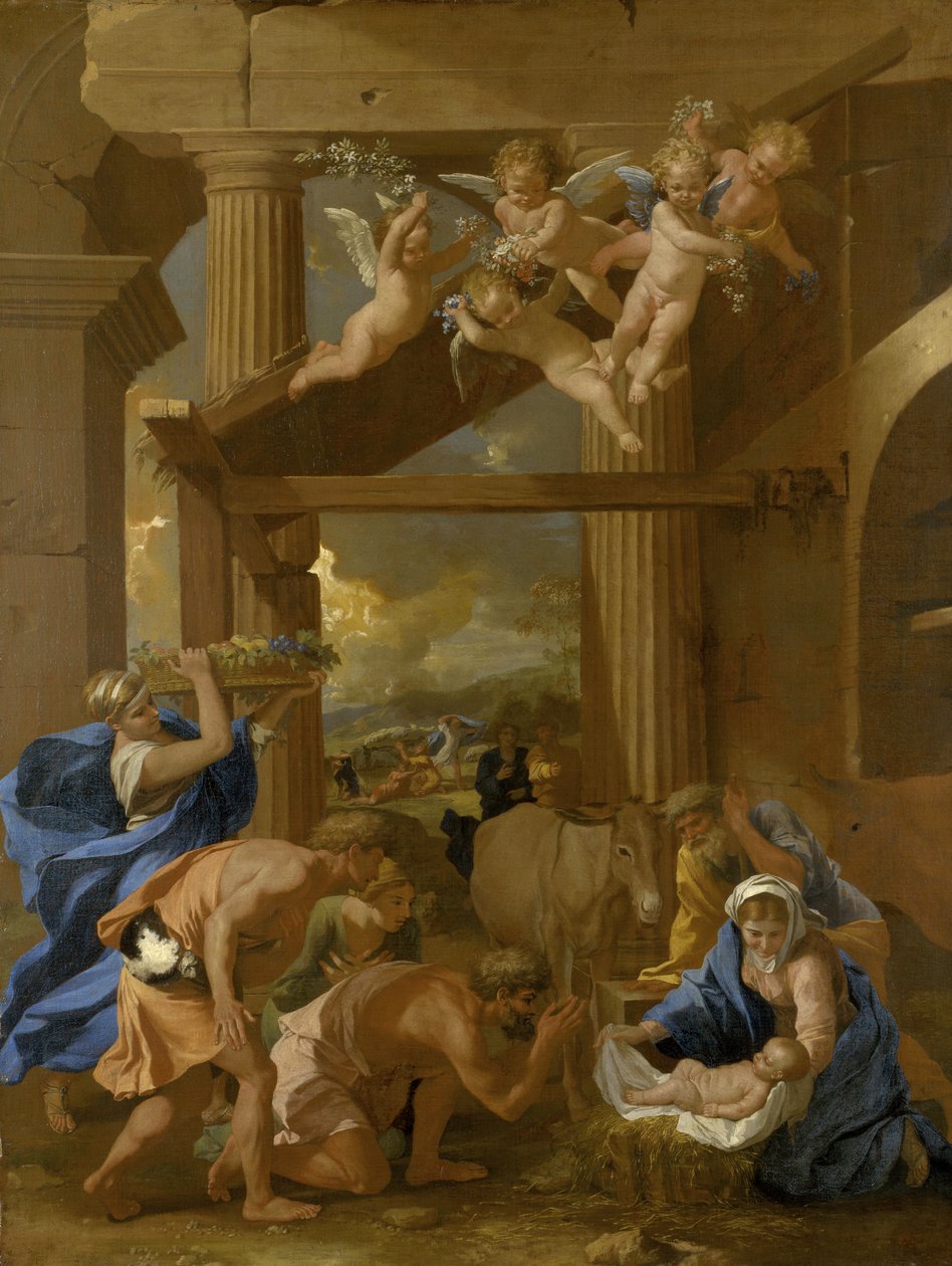 Hyrdernes tilbedelse, c.1633 af Nicolas Poussin