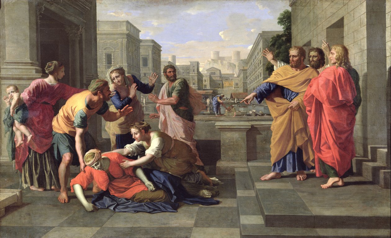 Safiras død af Nicolas Poussin