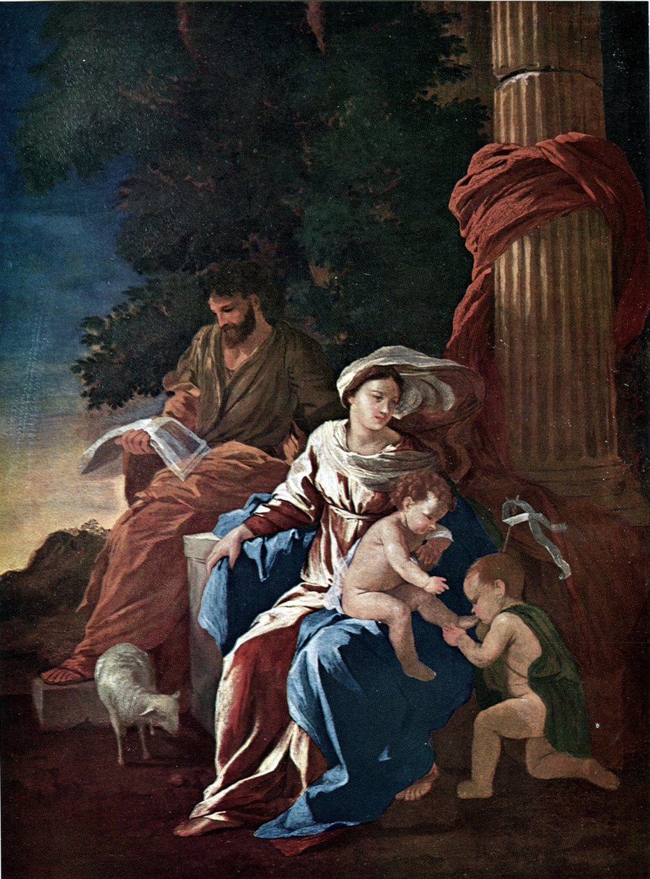 Den hellige familie med St. John af Nicolas Poussin