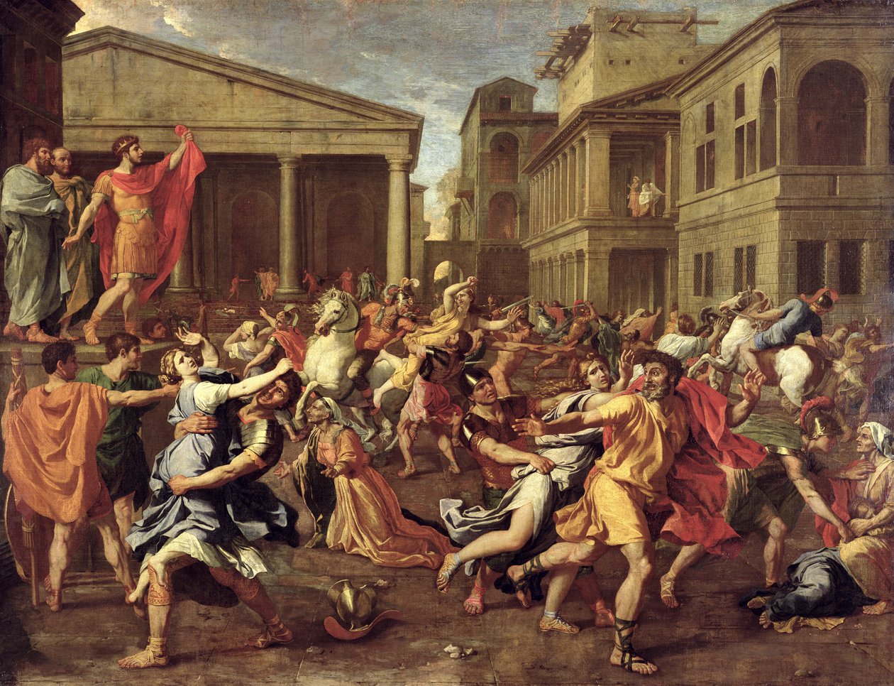 Sabinernes voldtægt, ca. 1637-38 af Nicolas Poussin