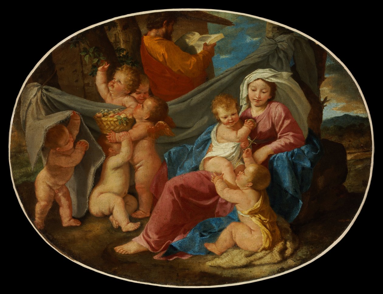 Resten på flyvningen til Egypten af Nicolas Poussin
