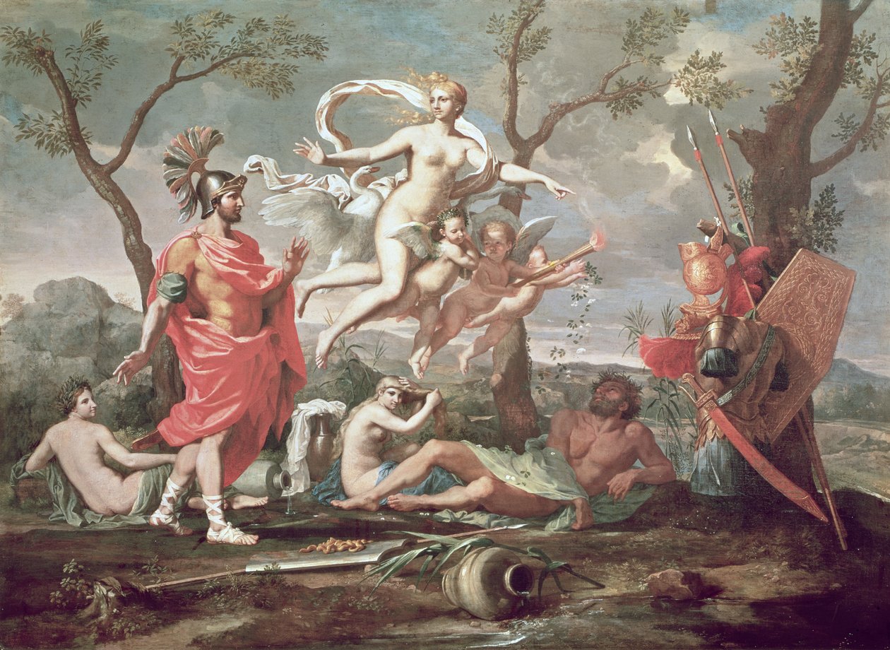 Venus bevæbner Æneas, 1639 af Nicolas Poussin