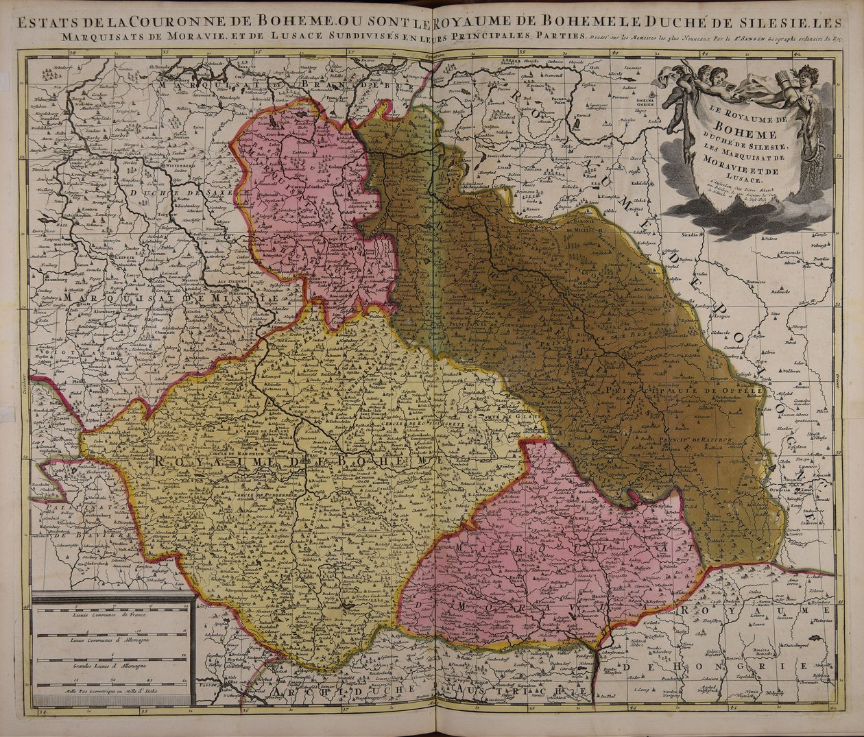 Det boheme kongerige hertugdømmet Schlesien Marquisates of Moravia og Lusatia af Nicolas Sanson