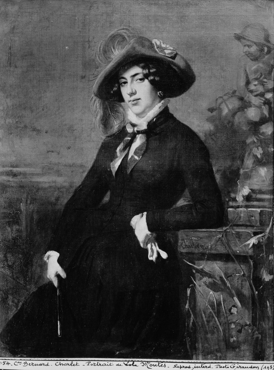 Portræt af Lola Montez (1821-61), 1844 af Nicolas Toussaint Charlet