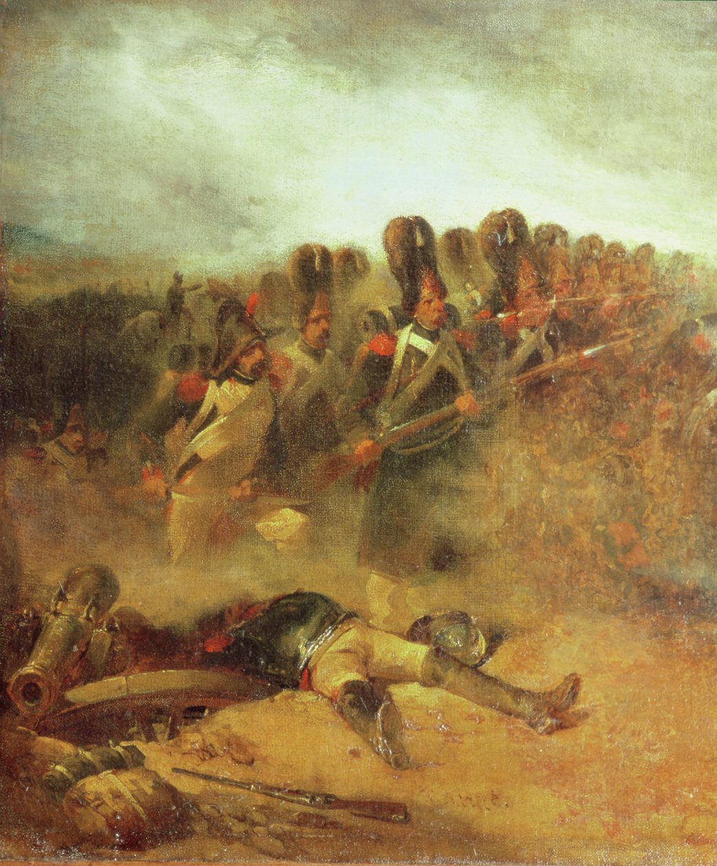 Slaget ved Waterloo, 18. juni 1815 af Nicolas Toussaint Charlet
