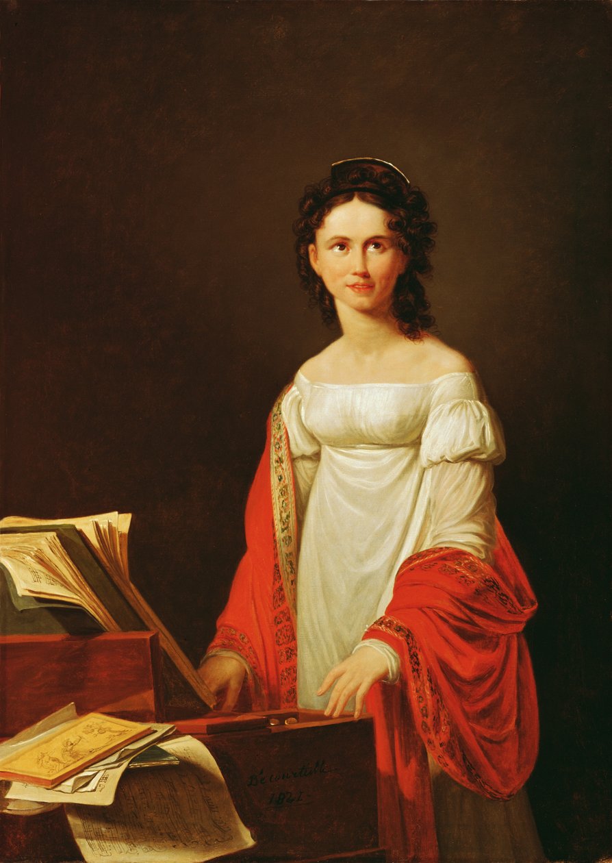 Portræt af sangerinden Anna Borunova, 1821 af Nicolas de Courteille