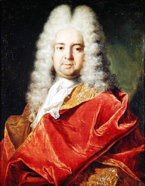 Portræt formodes at være et selvportræt i rød kappe af Nicolas de Largillière