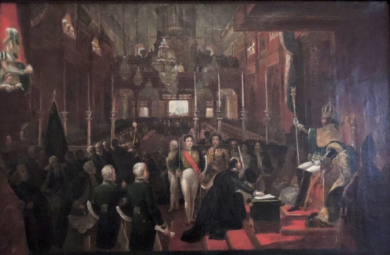 Undersøgelse til indvielse af Dom Pedro I af Nicolas Antoine Taunay
