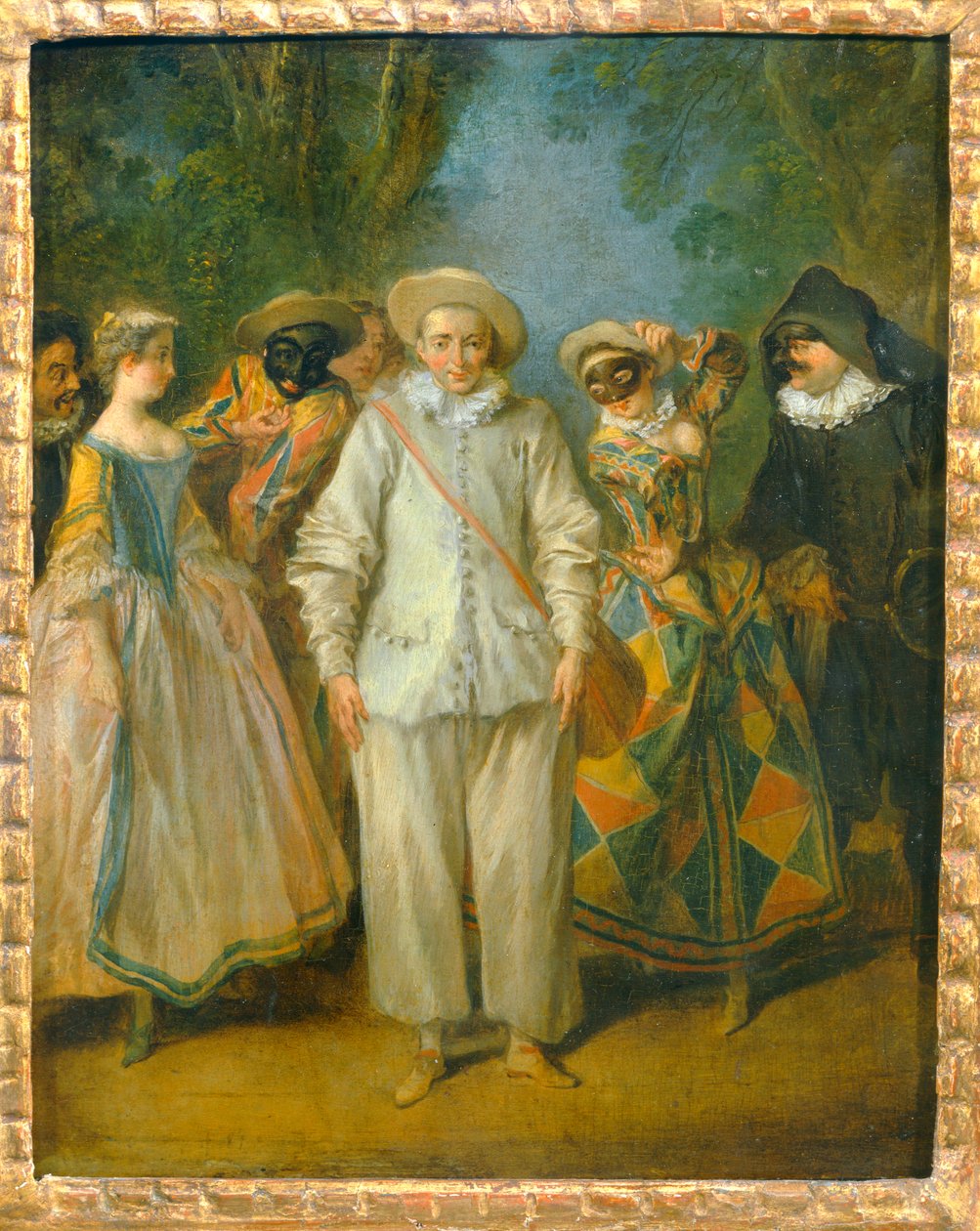 Les acteurs de la Comedie italienne - Skuespillerne i den italienske komedie ... af Nicolas (attr. to) Lancret