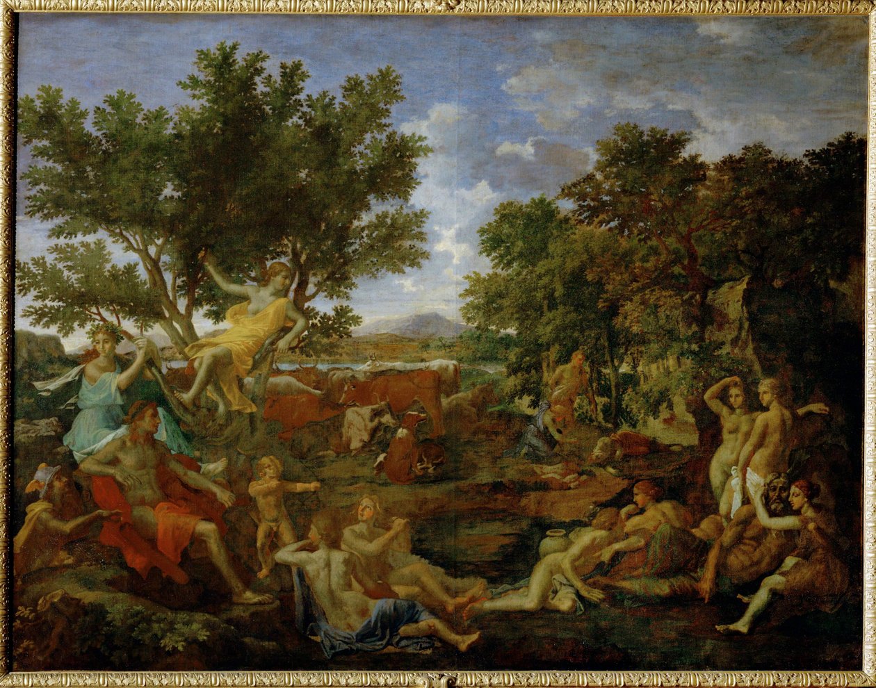 Apollon amoureux de Daphne - Apollon forelsket i Daphne ... af Nicolas (attr.to) Poussin