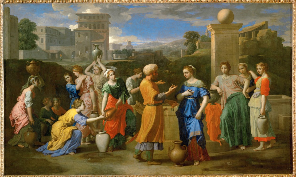 Eliezer og Rebecca ... af Nicolas (attr.to) Poussin
