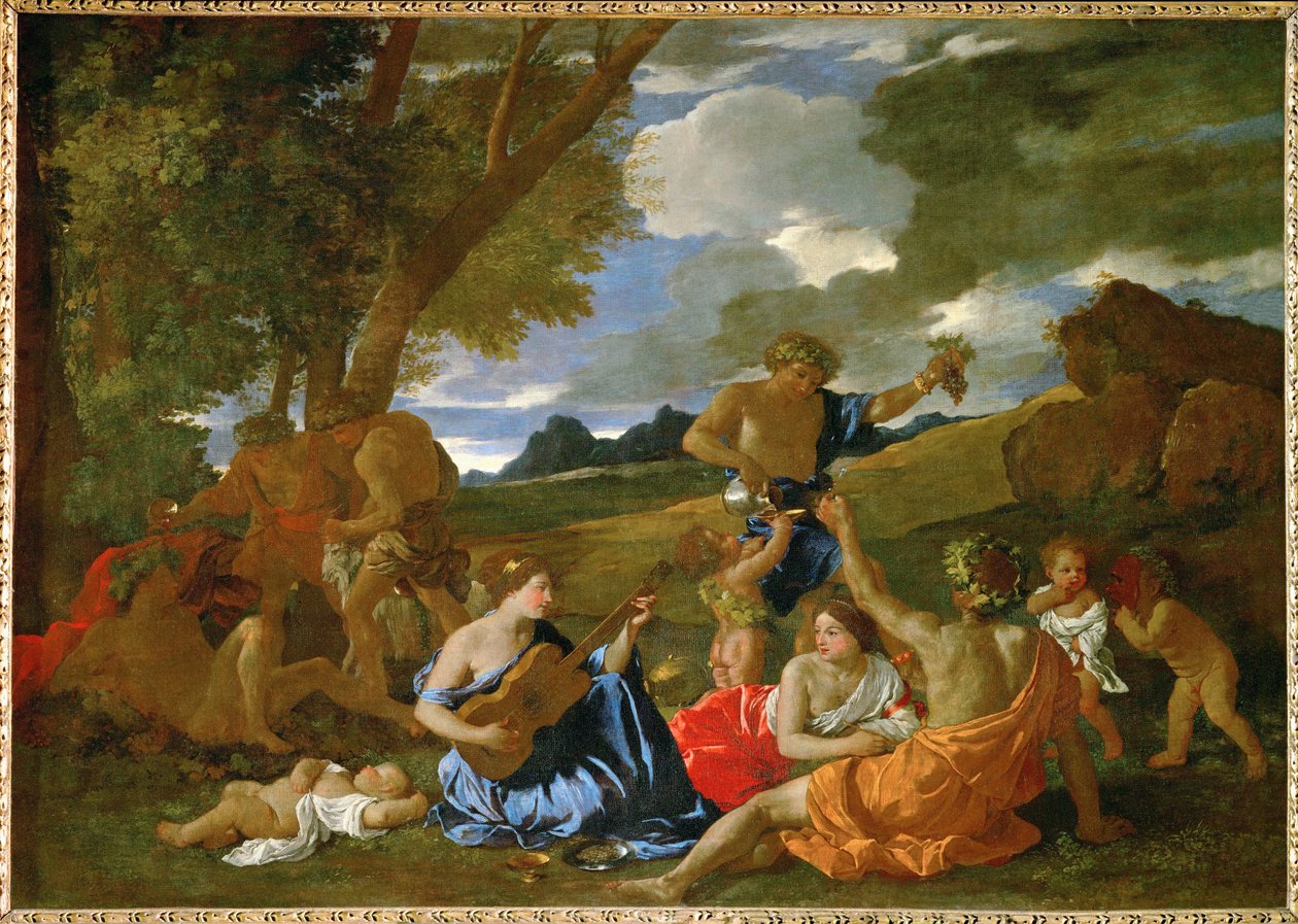 Le Grand Bacchanal ... af Nicolas (attr.to) Poussin