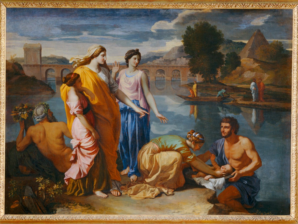 Moise sauve des eaux - Moses reddet fra vandet. 1638 ... af Nicolas (attr.to) Poussin
