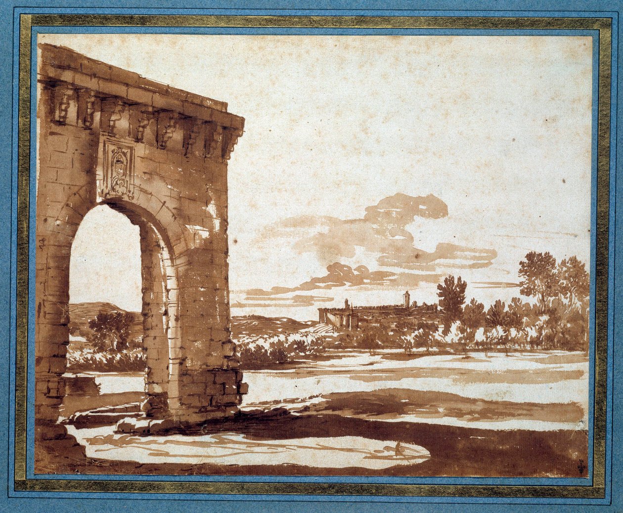 Udsigt over Villeneuve-les-Avignons af Nicolas (circle of) Poussin