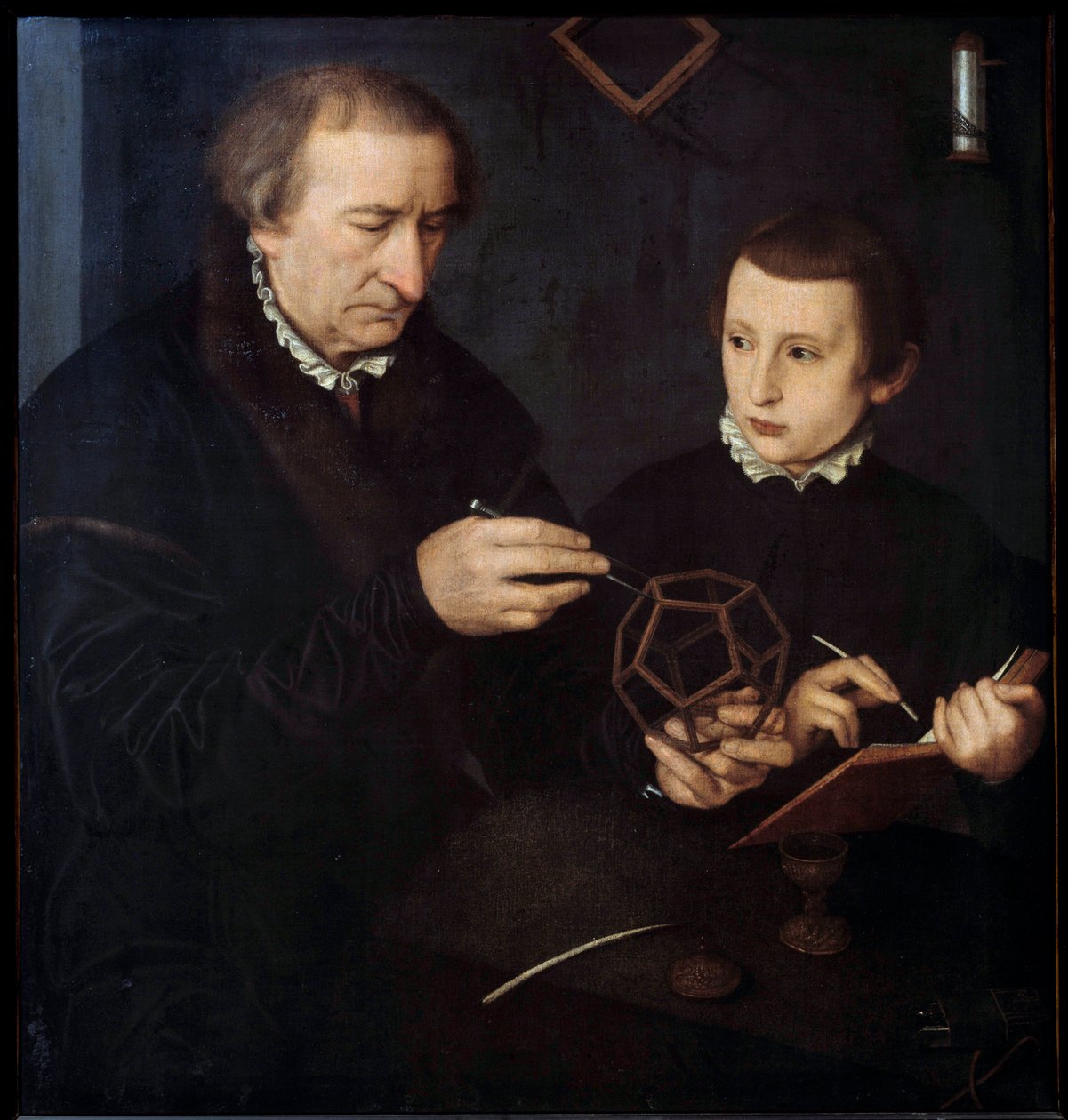 Portræt af den tyske kalligraf og matematiker Johann Neudorfer den Gamle (eller Johan Neudorffer I den Ældre af Nicolas (workshop) Neufchatel