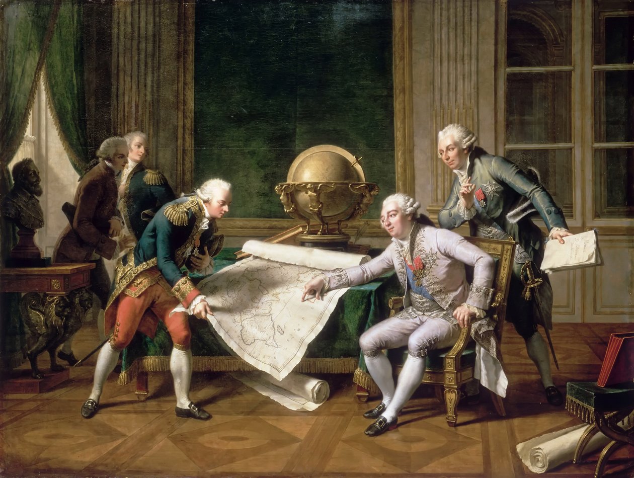 Louis XVI giver instruktioner til kaptajn La Pérouse, 29. juni 1785 af Nicolas André Monsiaux