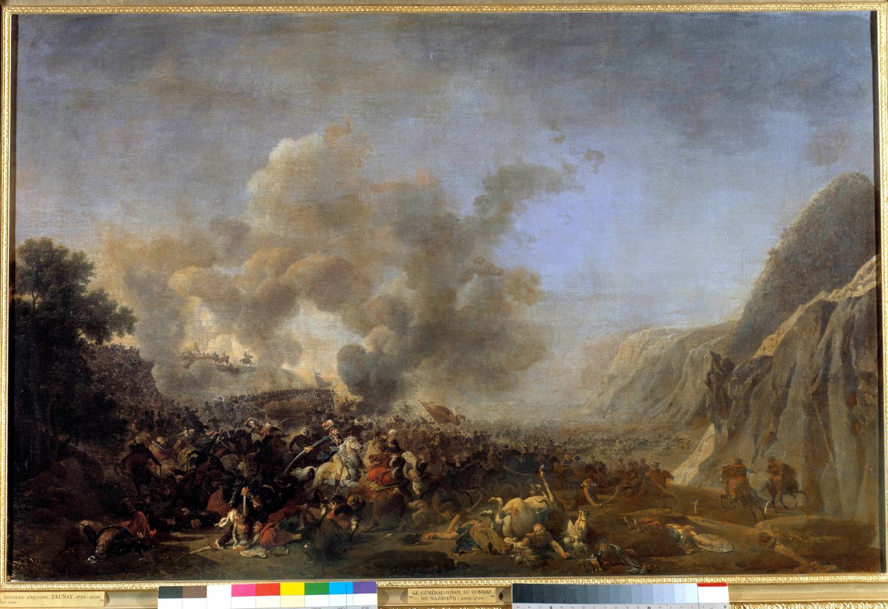 Kampagne (Ekspedition) af Egypten (1798-1801): "" Slaget ved Nazareth, 8/04/1799, sejren vundet af general Jean Andoche Junot (Jean-Andoche), hertug af Abrantes (1771-1813)"" Maleri af Nicolas Taunay (1755-1830) 1800-tallet søn. 0,92x1,39 m versailles, mus af Nicolas Antoine Taunay