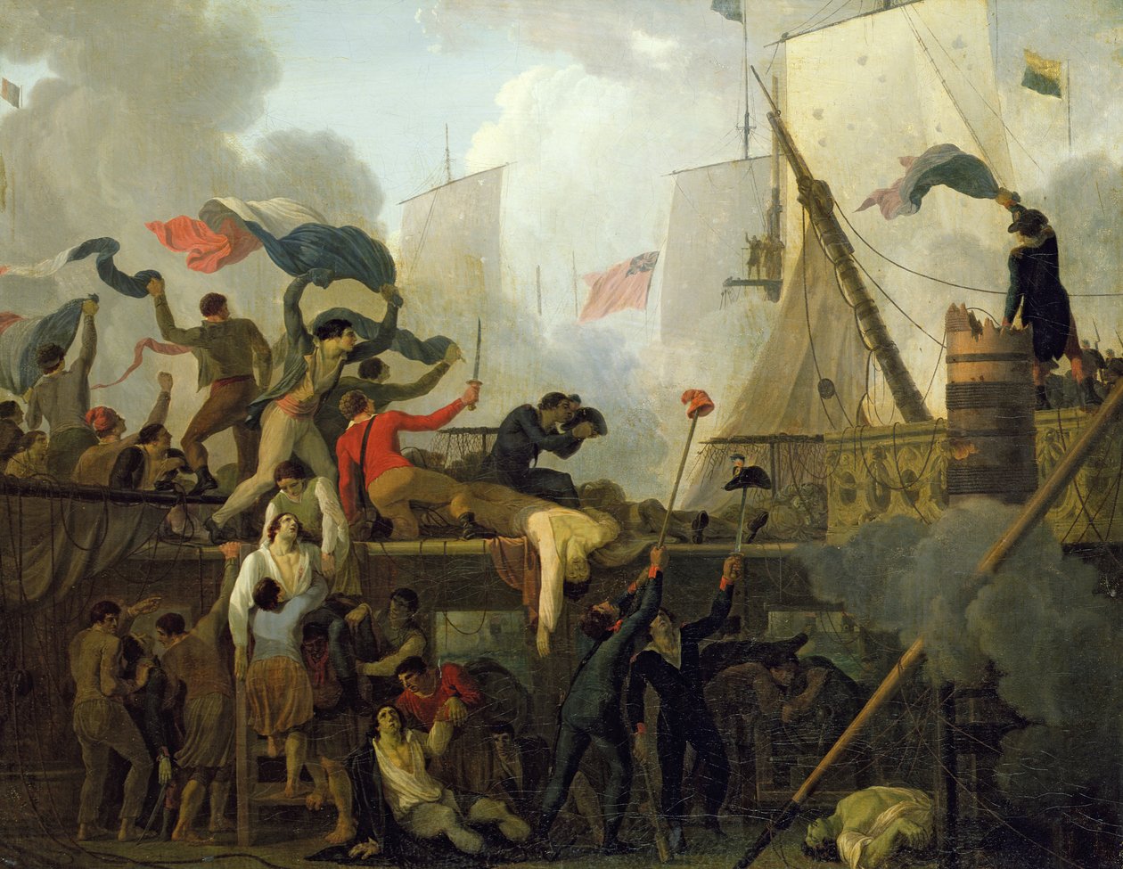 Besætningens heltemod på "Le Vengeur du Peuple" i slaget ved Ouessant, 1. juni 1794 af Nicolas Antoine Taunay