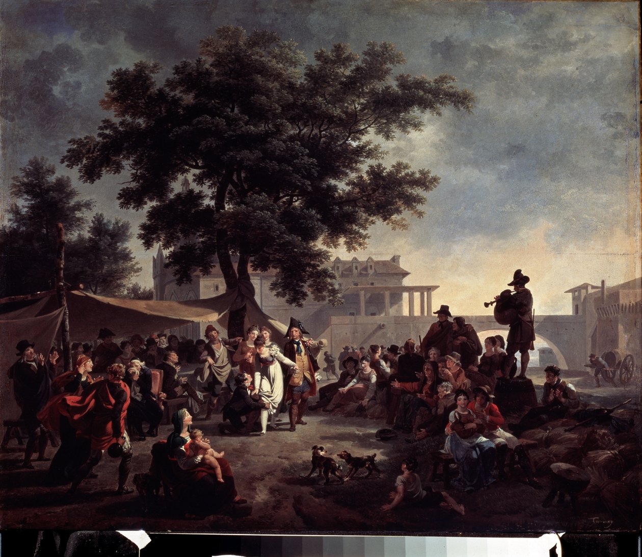 Rustikt landbryllup. Maleri af Nicolas Antoine Taunay (1755-1830). Olie på træ, 41 x 56 cm. Fransk kunst fra det 18. århundrede. Pushkin Museum of Fine Arts, Moskva. af Nicolas Antoine Taunay