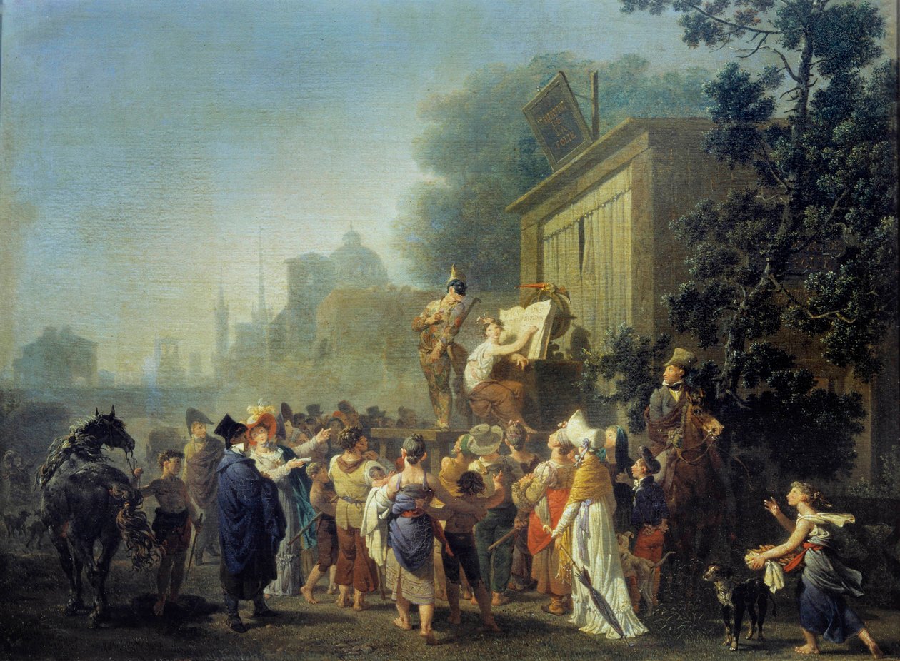 De rejsende komikere, galskabens teater Maleri af Nicolas Taunay (1755-1830) Reims fra det 19. århundrede, Musee des Beaux Arts af Nicolas Antoine Taunay