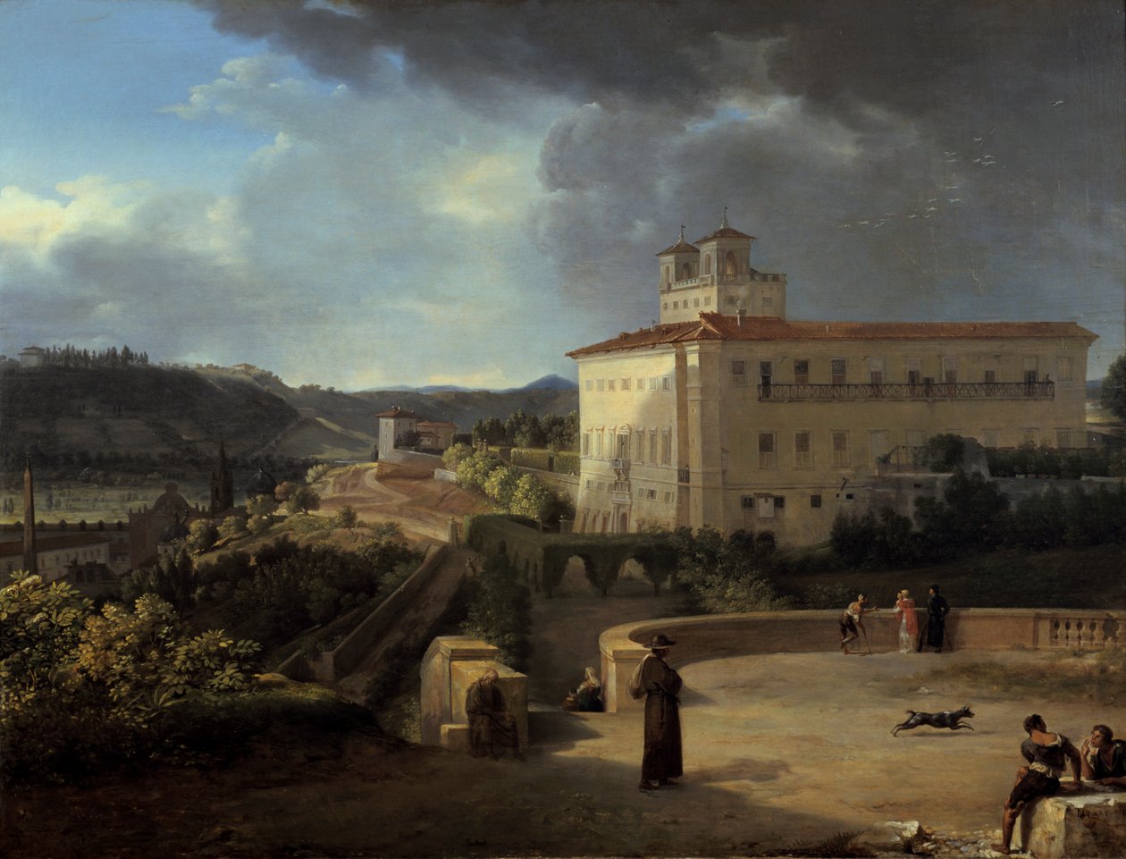Udsigt over Villa Medicis, Rom, 1815 af Nicolas Antoine Taunay