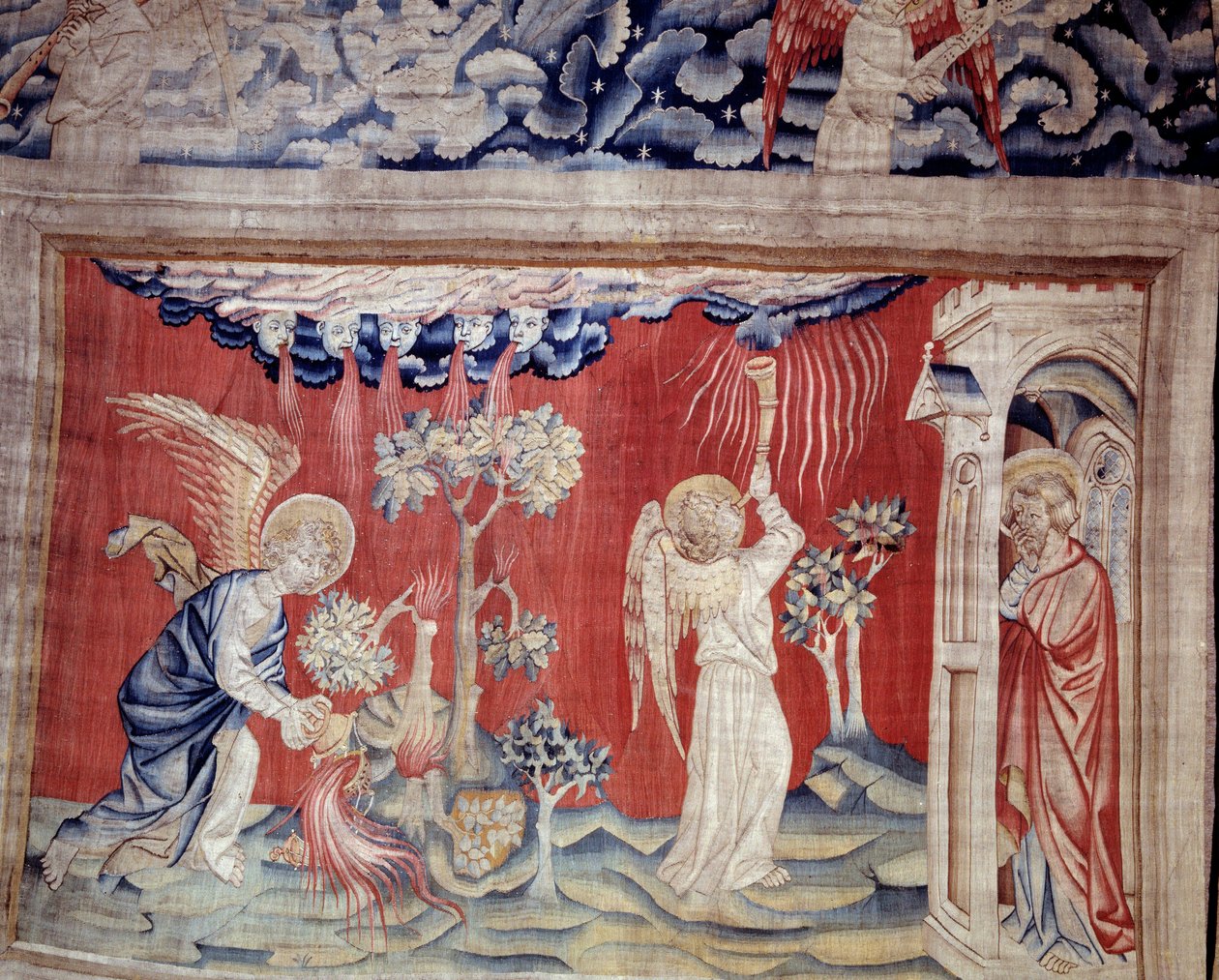 Ophængning af åbenbaring (1373 -1383), n. 30: De døde på jorden. Tapestry af Nicolas Bataille (1330-1405) af Nicolas Bataille