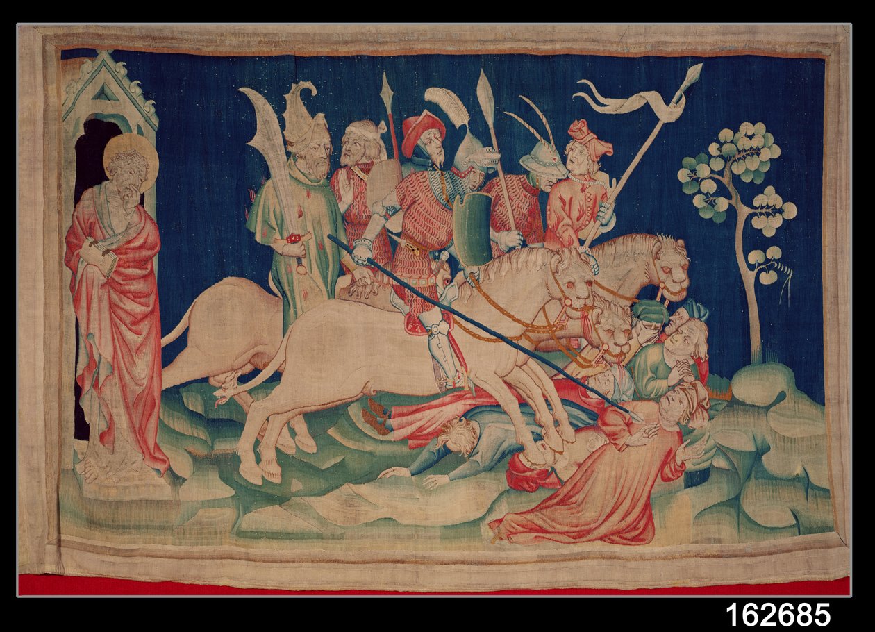 Myriader af ryttere, nummer 26 fra "Apokalypsen fra Angers", 1373-87 (gobelin) af Nicolas Bataille