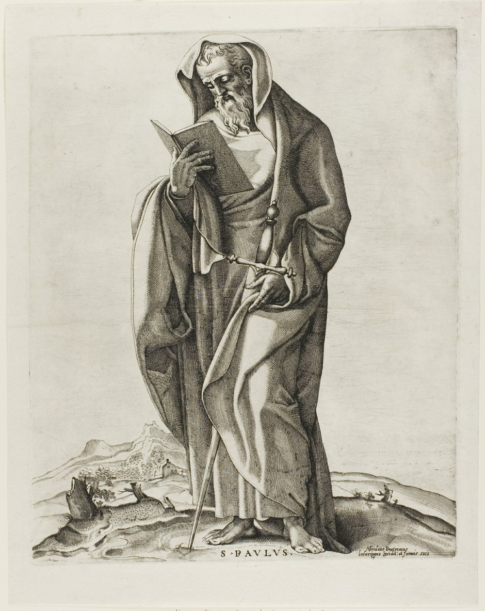 En gammel mand stående: Saint Paul af Nicolas Beatrizet