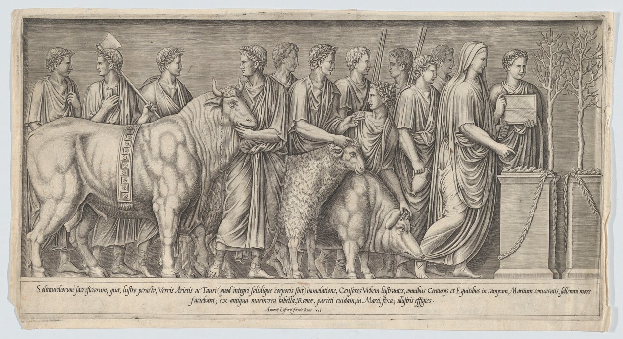 Hedensk offer, efter et antikt basrelief, 1553., 1553. af Nicolas Beatrizet