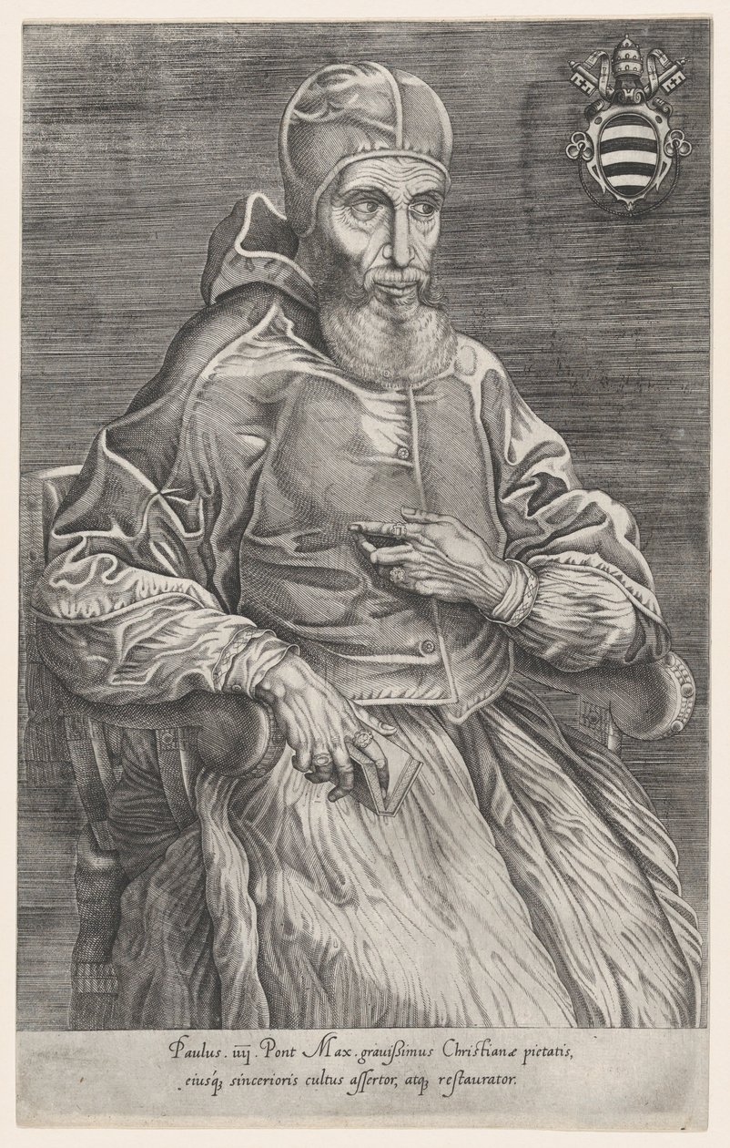 Portræt af pave Paulus IV, 1530-66., 1530-66. af Nicolas Beatrizet