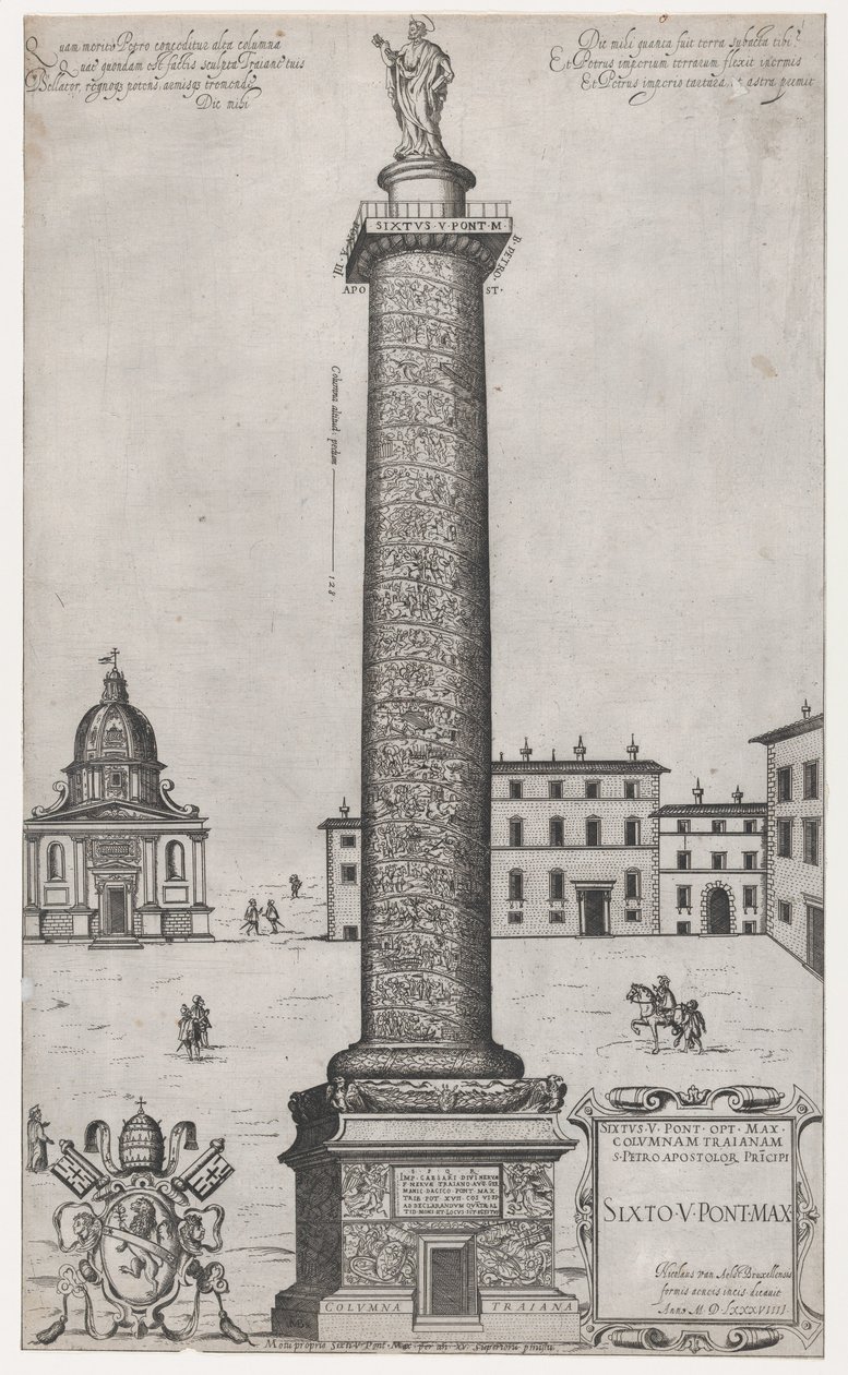 Mirror of Roman Magnificence: Trajans søjle, 1589., 1589. af Nicolas Beatrizet.