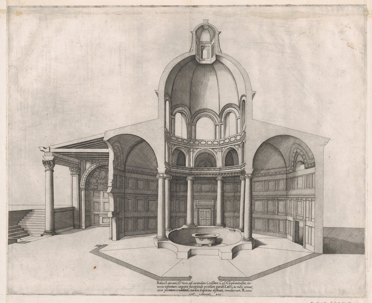 Mirror of Roman Magnificence: Lateranens indre, 16. århundrede., 16. århundrede. af Nicolas Beatrizet