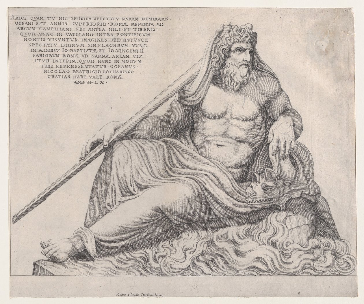 Mirror of Roman Magnificence: The Ocean God, 1560., 1560. af Nicolas Beatrizet