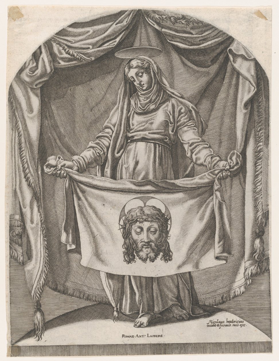 St. Veronica med Sudarium, efter Michelangelo, 1540-66., 1540-66. af Nicolas Beatrizet