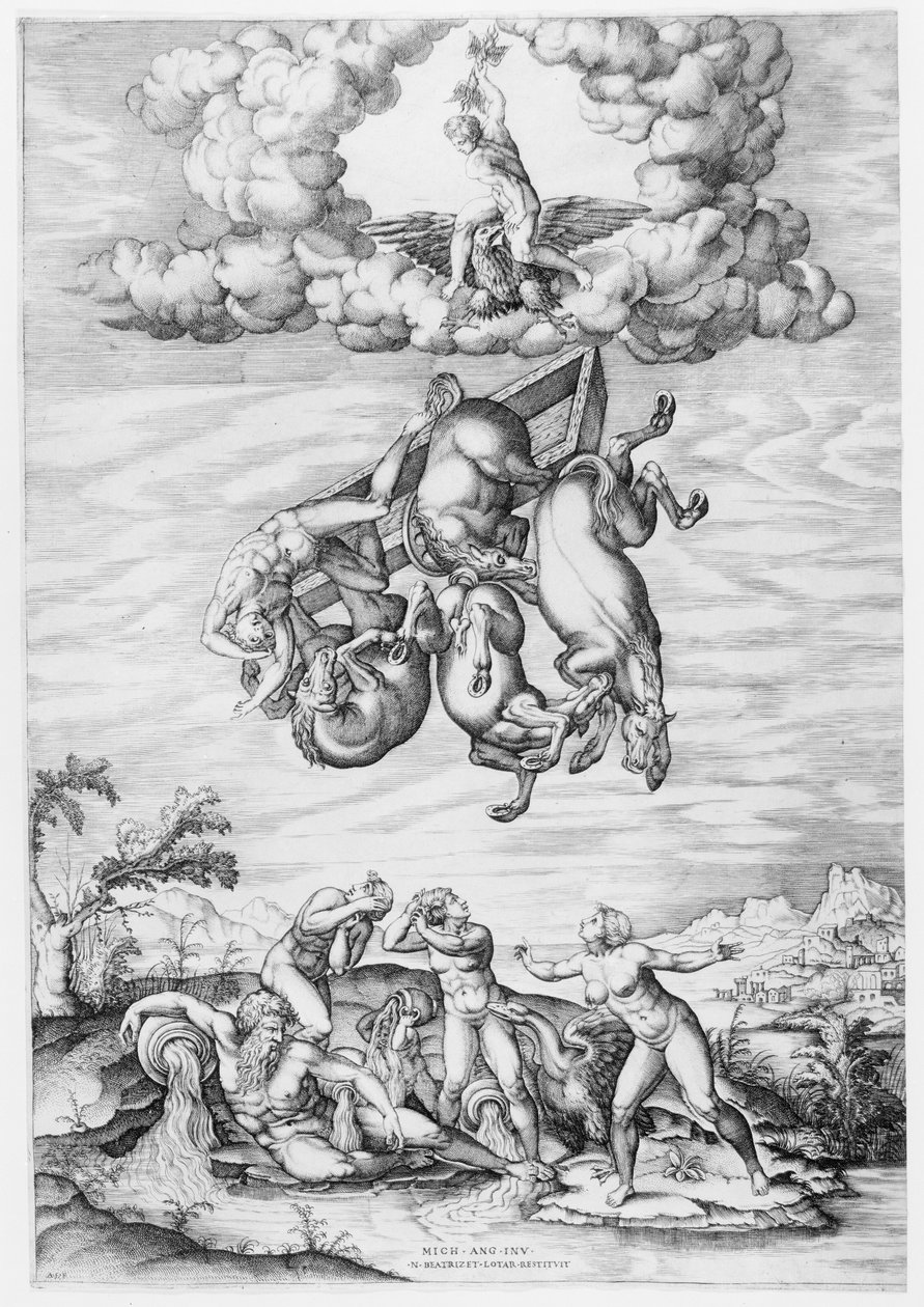 Phaetons fald, 1540-66., 1540-66. af Nicolas Beatrizet